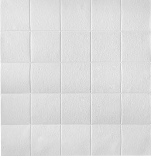 Самоклеящиеся вспененные 3D панели "Квадрат белый" (700*770*3 мм) фото 2416