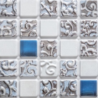 Панель ПВХ Мозаика Коллаж голубой 960х480 мм фото 2448
