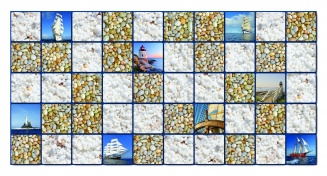 Панель ПВХ Мозаика Море 955×480 мм фото 898